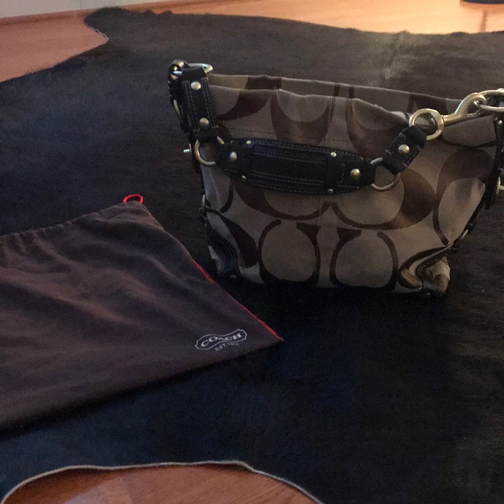 Leather strap COACH Logo Bag